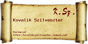 Kovalik Szilveszter névjegykártya