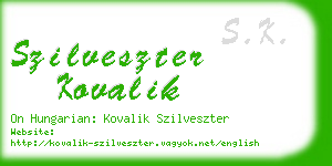 szilveszter kovalik business card